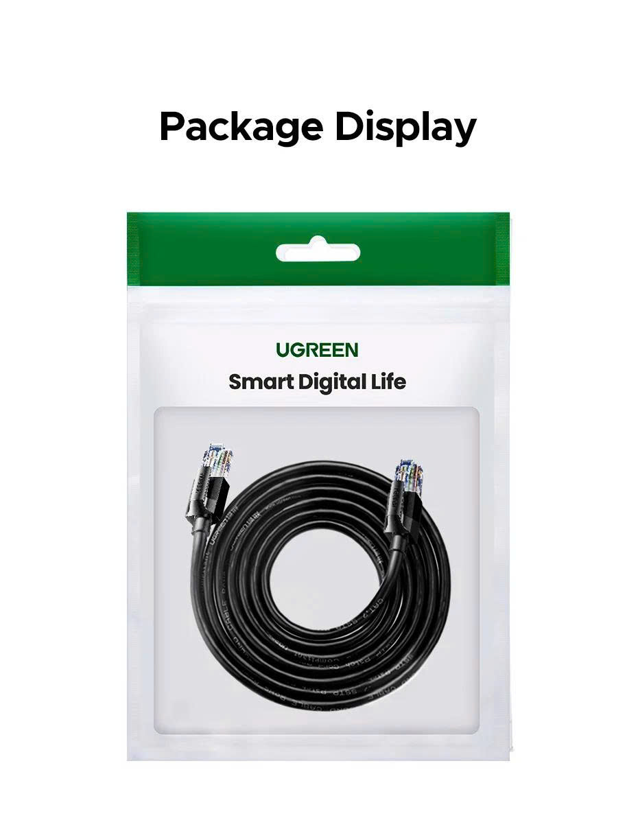 Ugreen 55159 Dây cáp mạng CAT6A UTP 5m màu đen, tròn